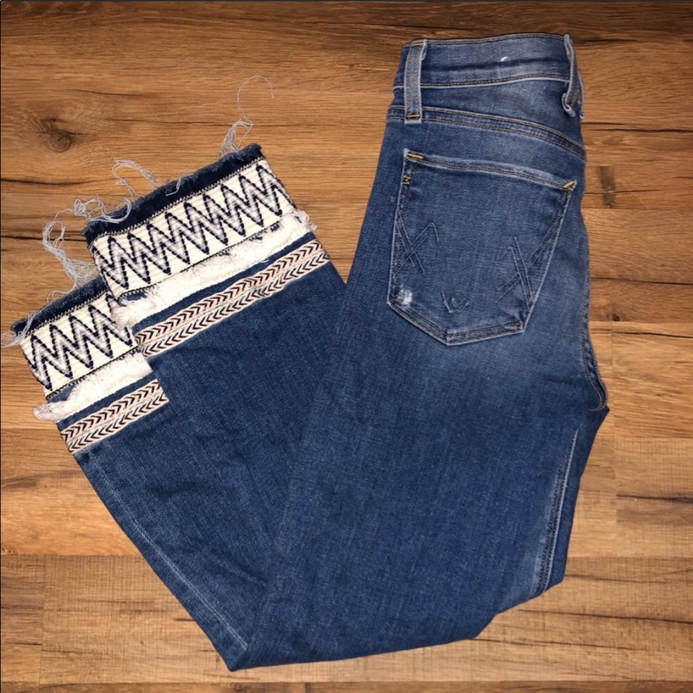 McGuire Embroidered Leg Cropped Jeans